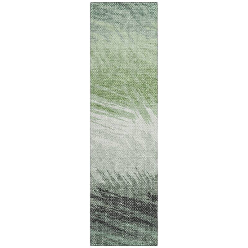 Machine Washable Indoor/ OutdoorAbstract Brushstrokes Chantille Rug