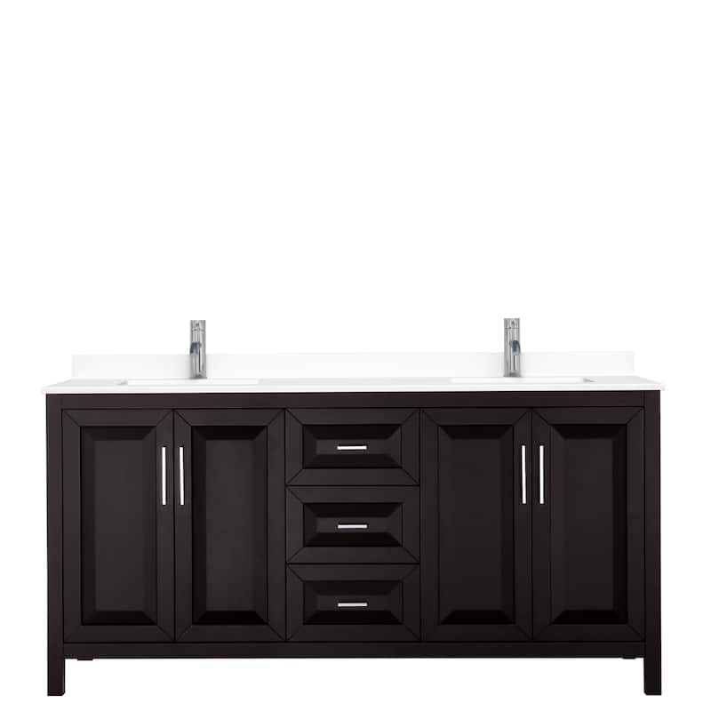 Daria 72 Inch Double Vanity, Cultured Marble Top