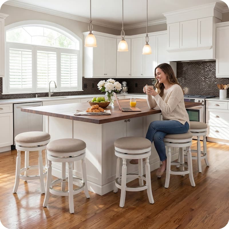 DTY Indoor Living Palmer Lake Backless Swivel Counter or Bar Stool