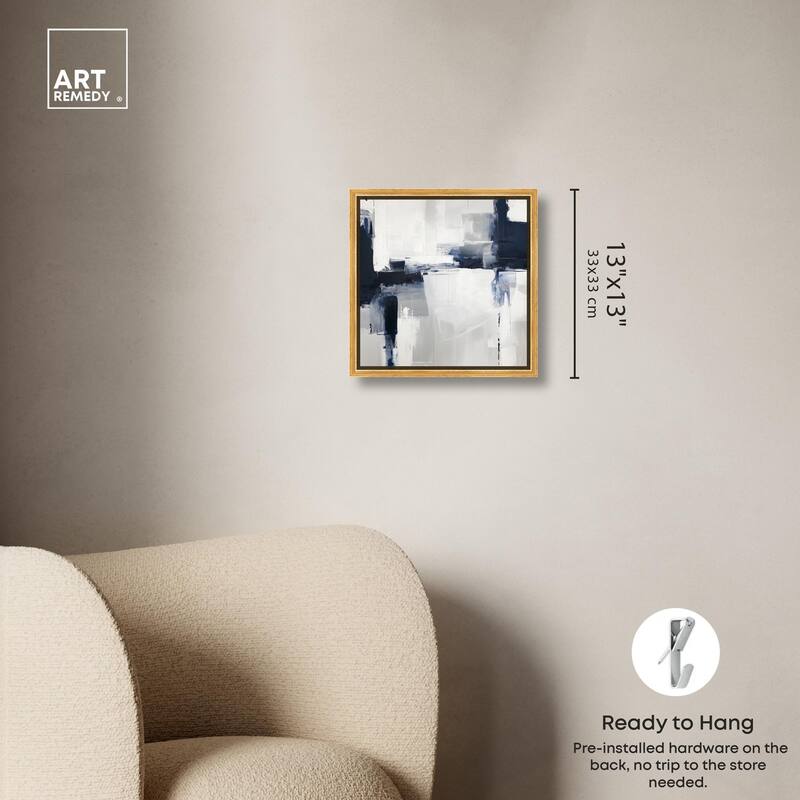 Blue Cascades on Still White Canvas by Art Remedy