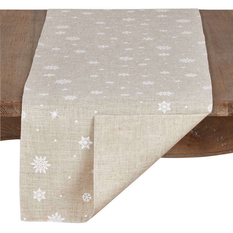 Poly Blend Christmas Runner With Snowflake Design