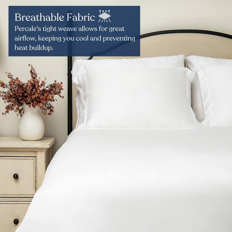 Delara 100% Organic Cotton Percale Weave Sheet, Flat Sheet, 400 Thread Count GOTS Certified