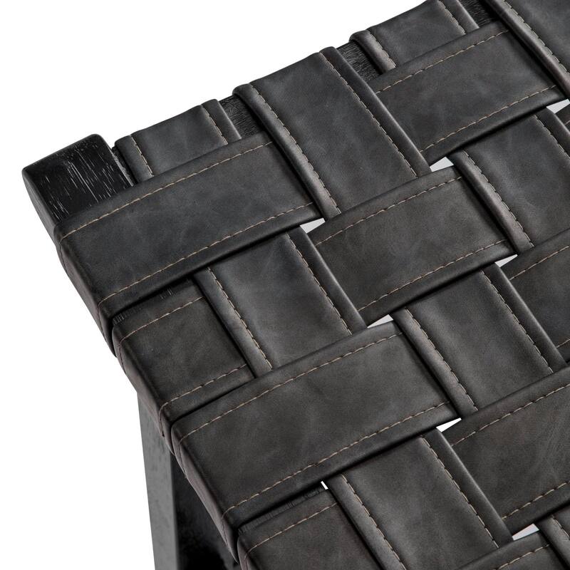 Maven Lane Noah Backless Kitchen Dining Stool with Vegan Leather