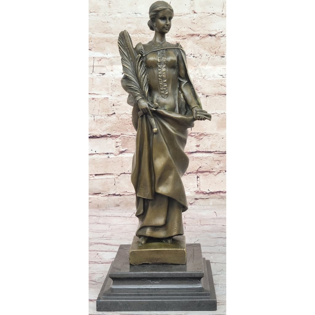 100 Percent Solid Bronze Fortuna Roman Of Fortune Statue Hot Cast Signed Artwork Decor