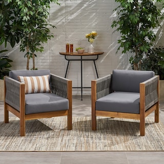 Laurel Acacia Wood and Rope Outdoor Club Chair by Christopher Knight Home