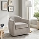preview thumbnail 5 of 11, 33" Swivel Barrel Chair with Removable Cushion in Teddy Fleece Upholstery