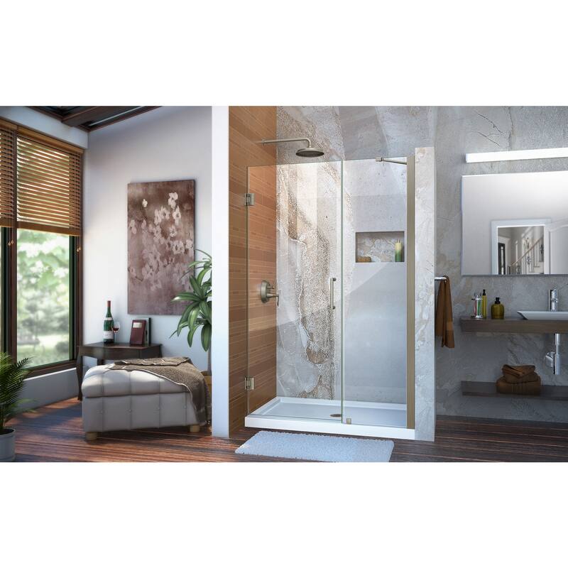 DreamLine Unidoor 45-46 in. W x 72 in. H Hinged Shower Door with Support Arm - 45" - 46" W