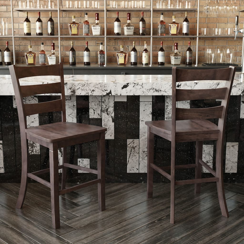Commercial Grade Wooden Counter Height Stool, Set of 2