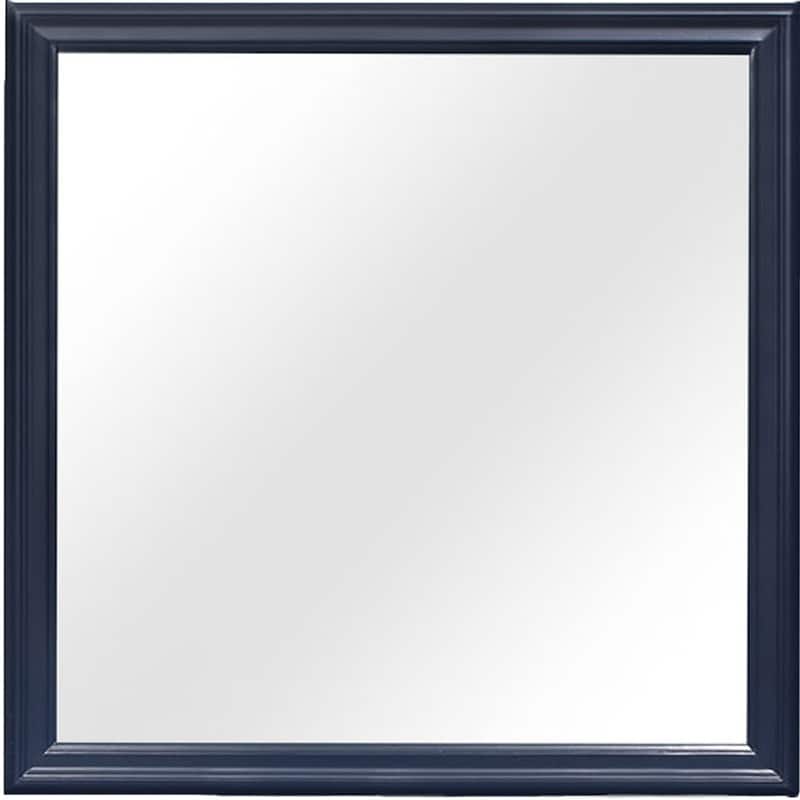 HomeRoots 38" Blue Square Wood Framed Accent Mirror - 38.19' X '38.19' X '1