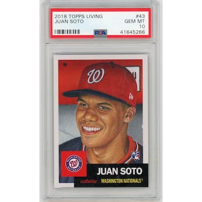 Juan Soto 2018 Topps Living Baseball Rookie Card RC #43 Graded PSA 10 GEM MINT - 8'6" x 11'6"