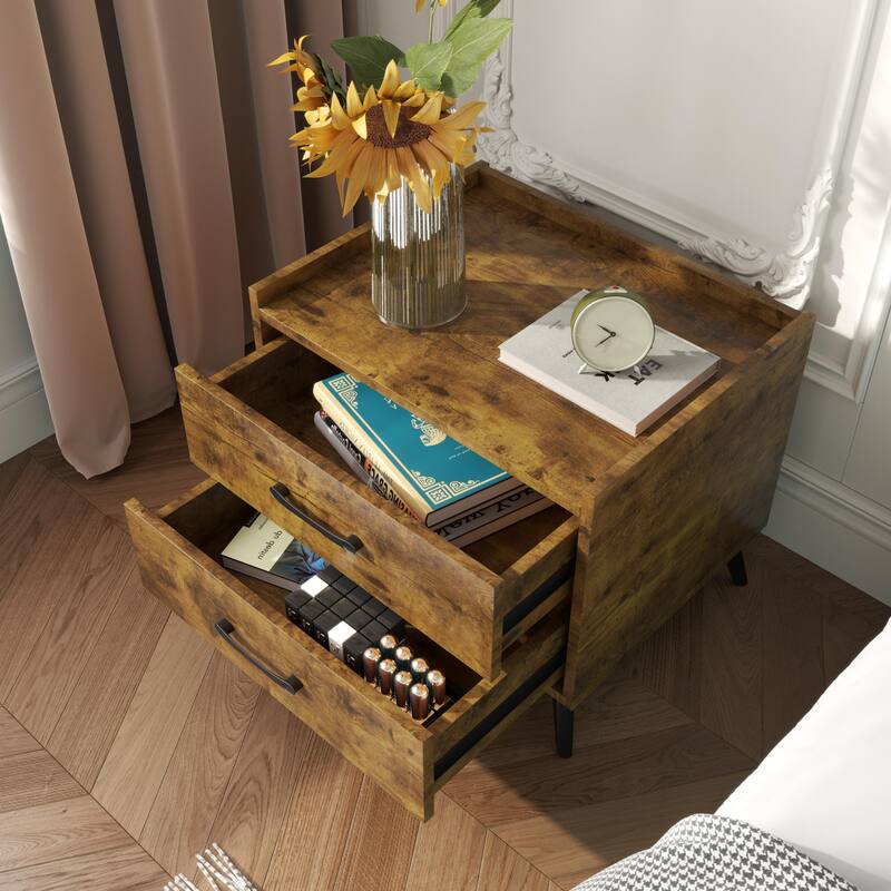 Edge Protection Design 2-Drawer Nightstand