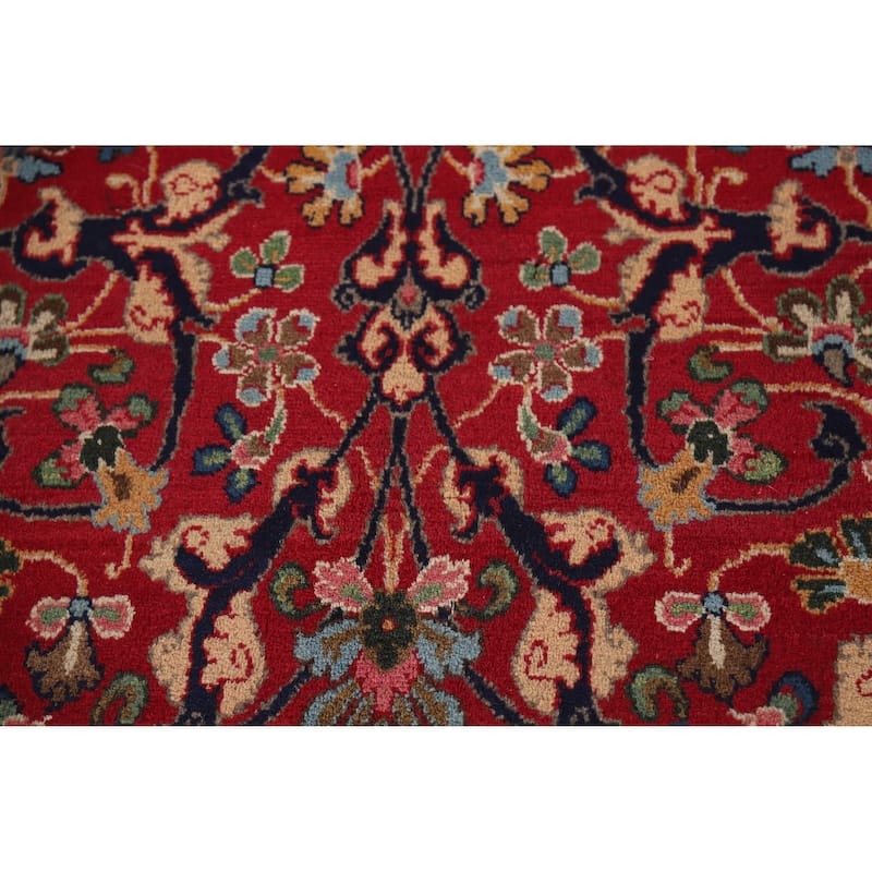 Navy Blue Vegetable Dye Tabriz Persian Large Rug Handmade Wool Carpet - 10'9" x 17'1"