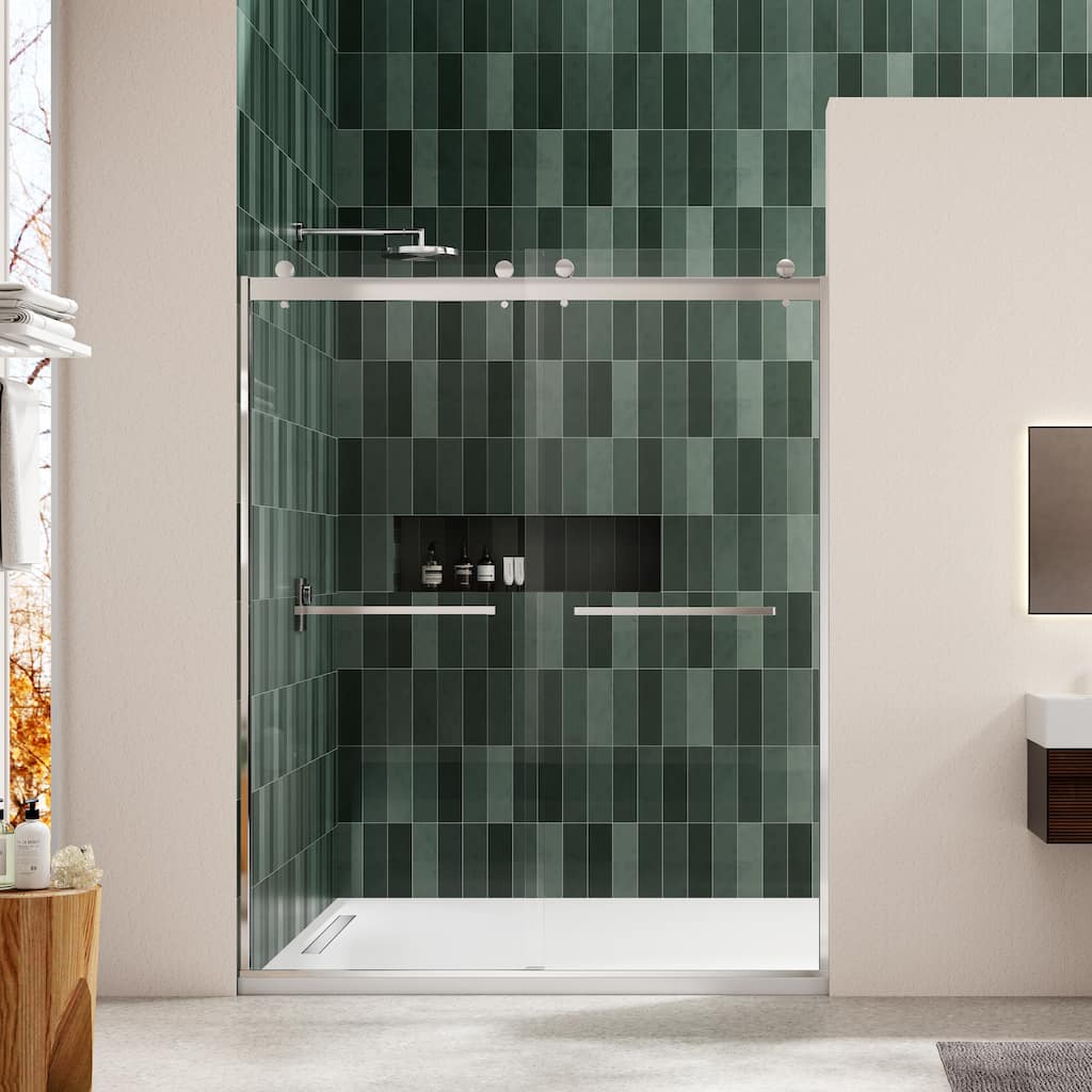 Bypass shower door, sliding door, with 5/16" tempered glass