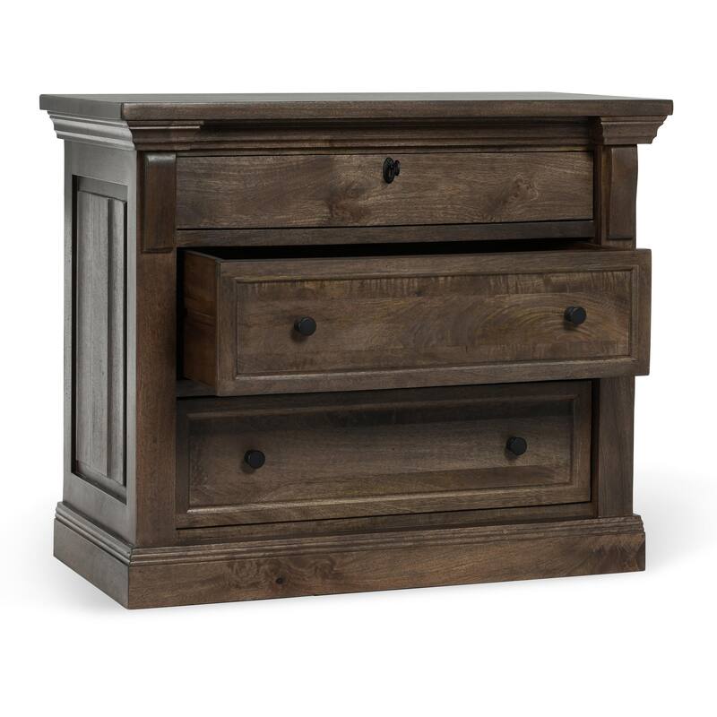 Classic Home Adelaide Three-Drawer Nightstand in Cocoa Brown