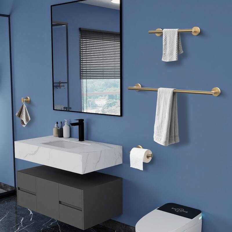 Topcraft Wall Mounted Stainless Steel Bathroom 5 Piece Hardware Set