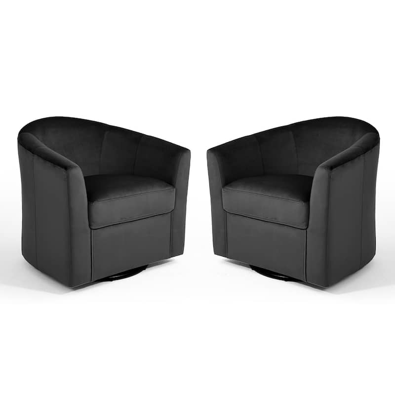 Modern 29"W Upholstered Swivel Barrel Chair for Living Room Set of 2
