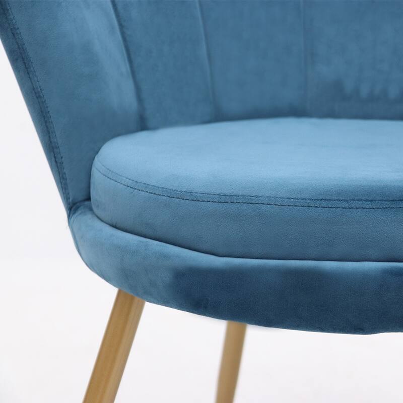Maypex Velvet Upholstered Accent Chair with Metal Legs - W26.4" x D26.4" x H29.5"