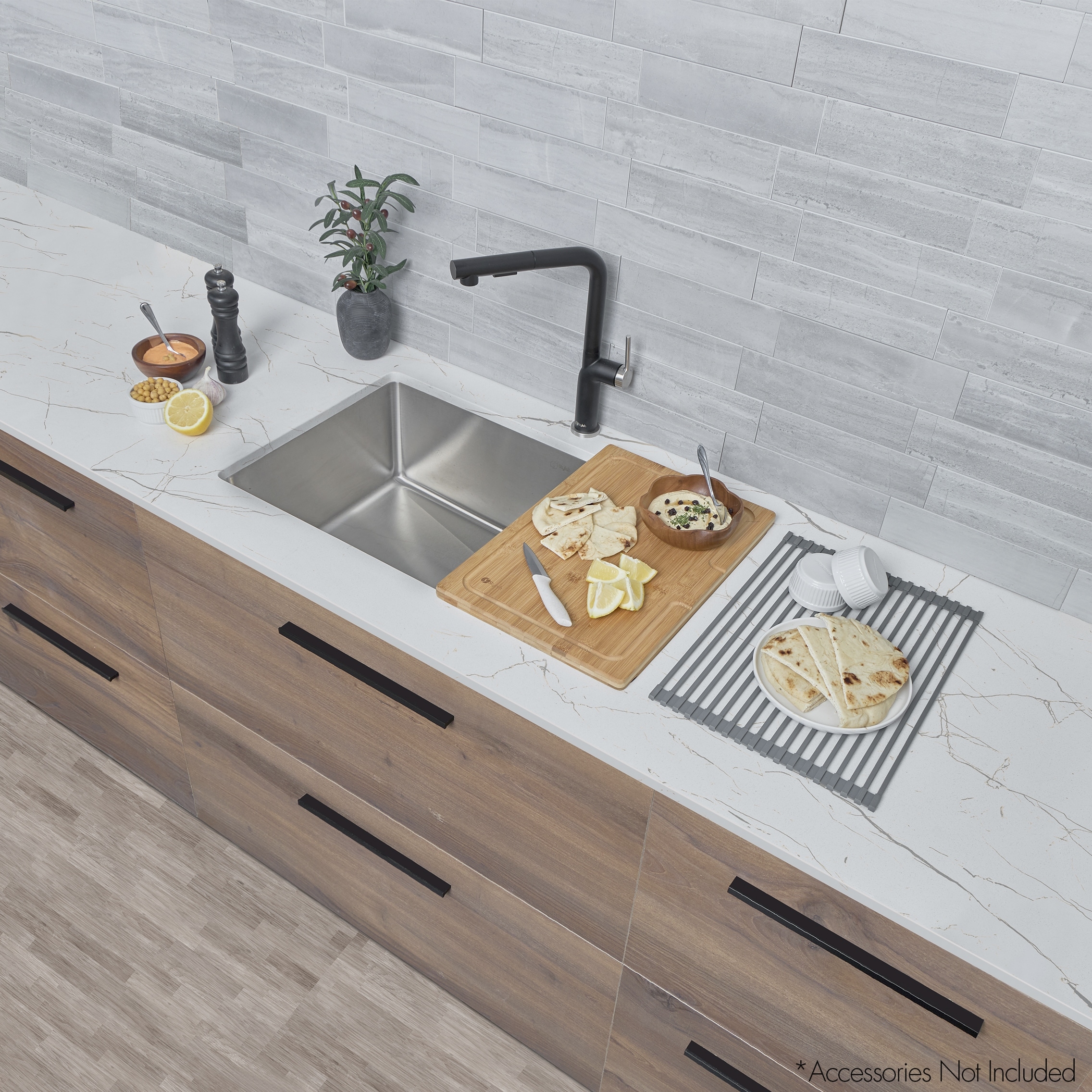 STYLISH 31 inch Stainless Steel 18G Dual Mount Kitchen Sink - 31" x 18" x 9"