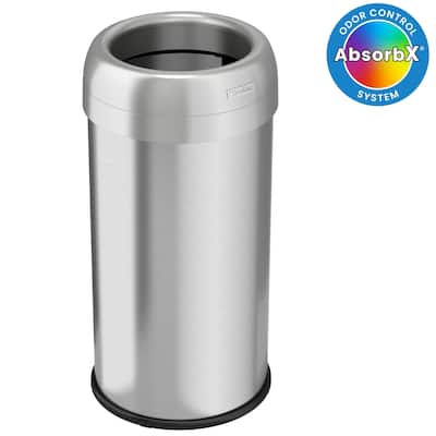 Halo 16 Gallon / 61 Liter Oval Open Top Kitchen Trash Can with Dual Odor Filters
