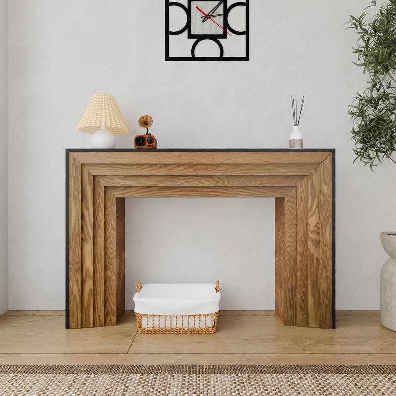 47" Rustic Modern Design Wood Console Table for Living Room