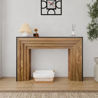 47" Rustic Modern Design Wood Console Table for Living Room