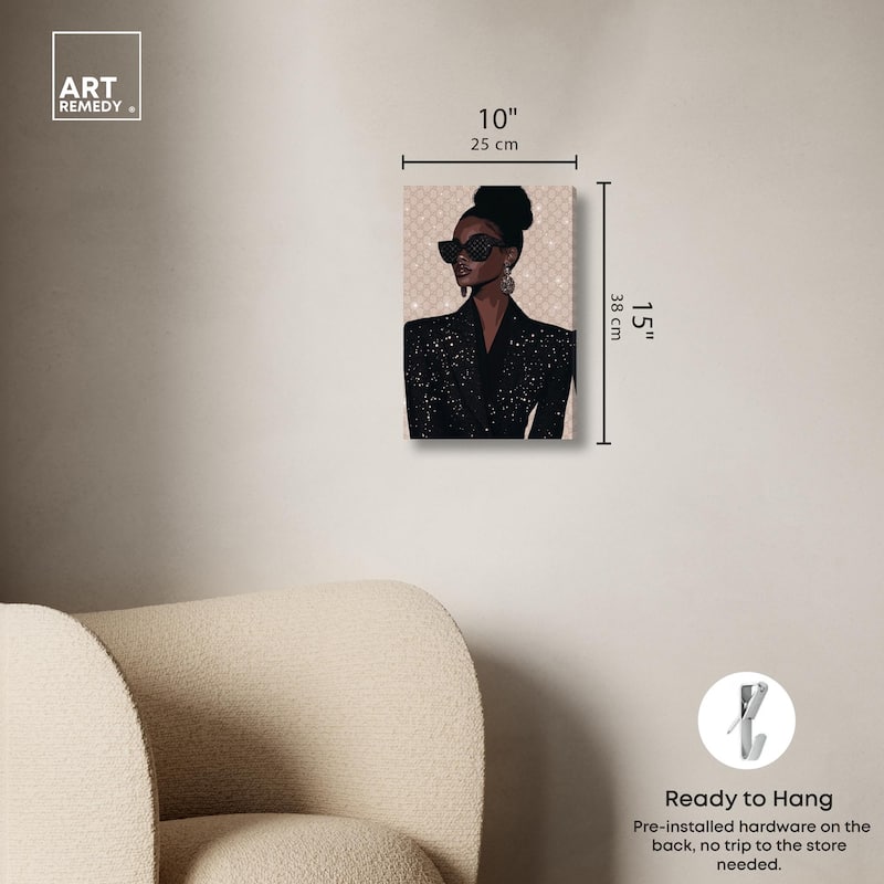 Elegant Woman Sparkle Canvas by Art Remedy, Gallery Wrapped