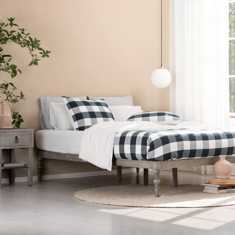 MH London Rhonda Solid Mango Wood Platform Bed
