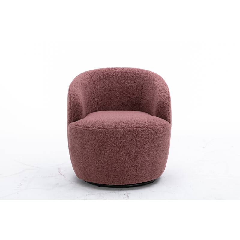 25.60" Swivel Barrel Chair, Modern Small Single Sofa Chair Comfy Round Upholstered Armchair for Living Room Bedroom