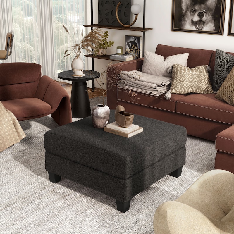 Furniture of America Xenia Modern Boucle Ottoman with Storage