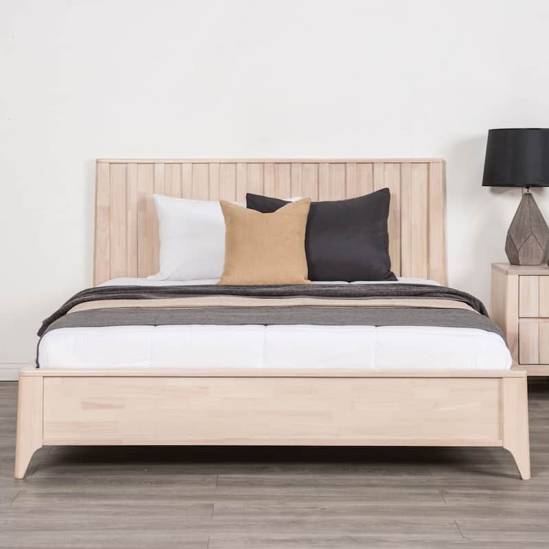 Furniture of America Seren Mid-Century Modern Off-White Kid's Solid Wood Platform Bed - Twin