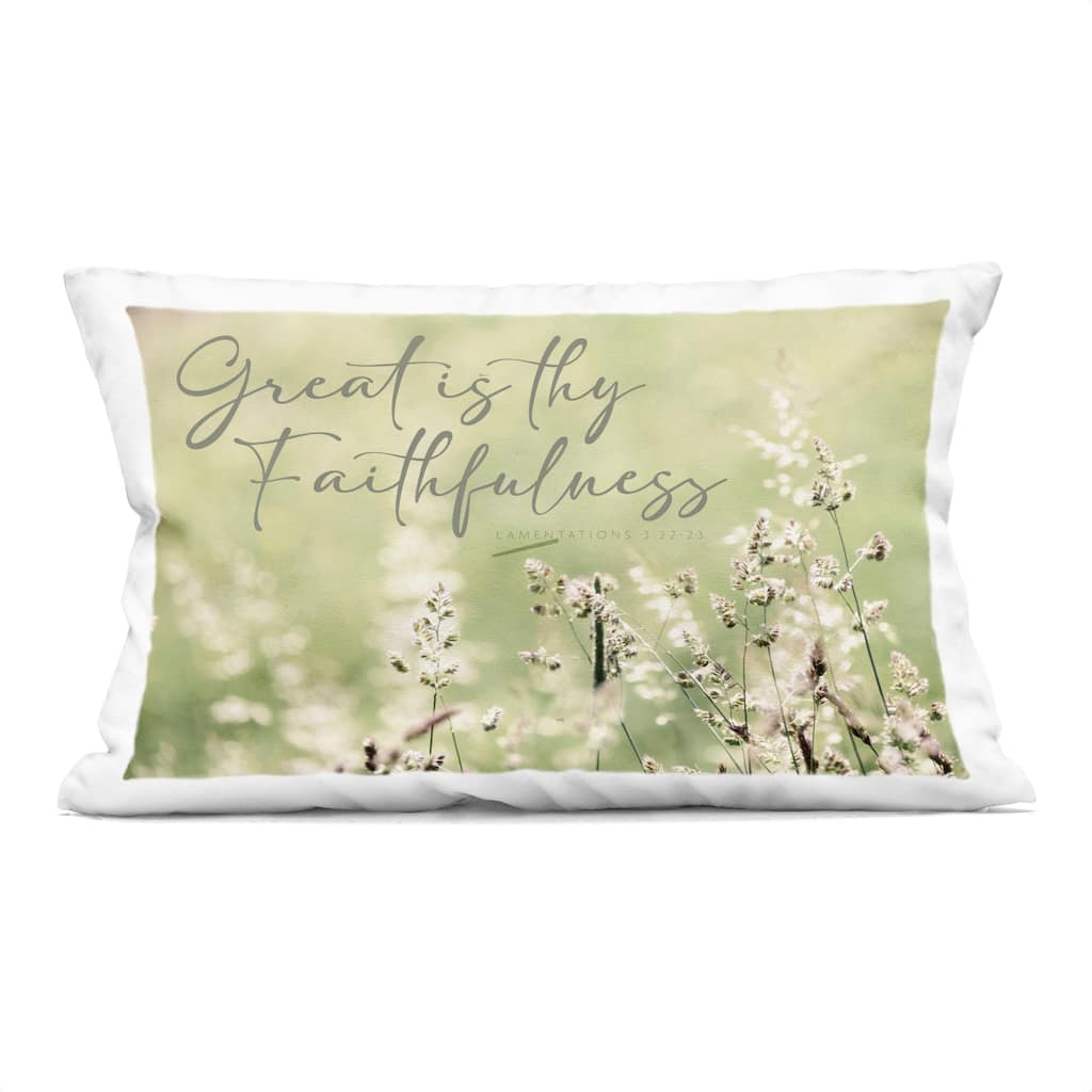 Stupell Spiritual Faithfulness with Florals Decorative Printed Throw Pillow Design by ERIN MARIE