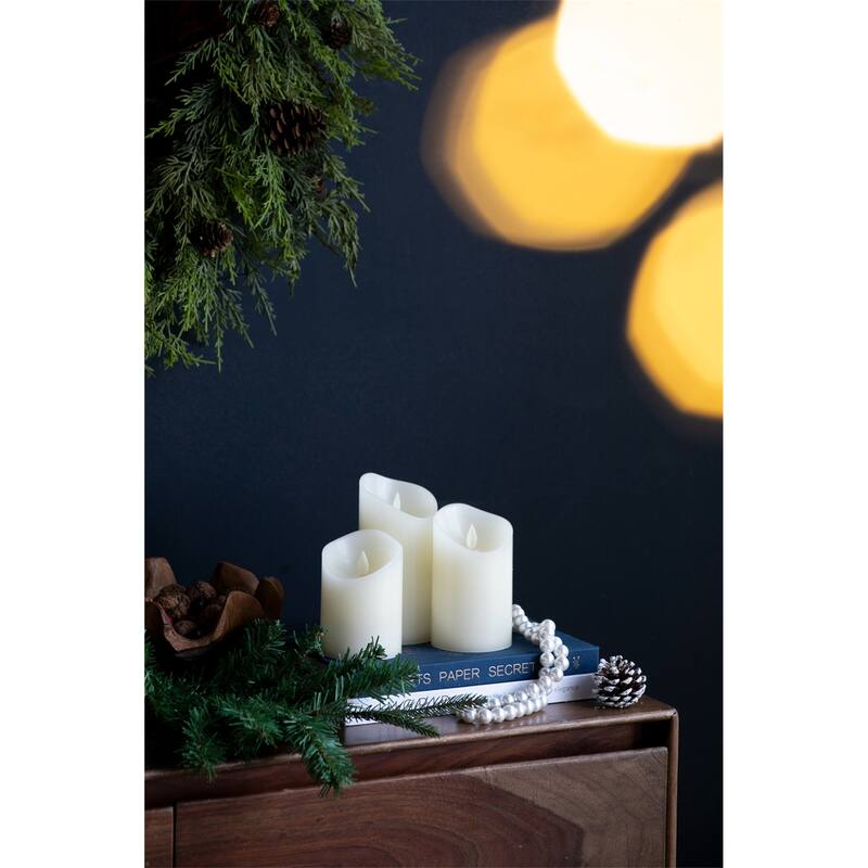 Set of 3 LED Candles with Remote Timer