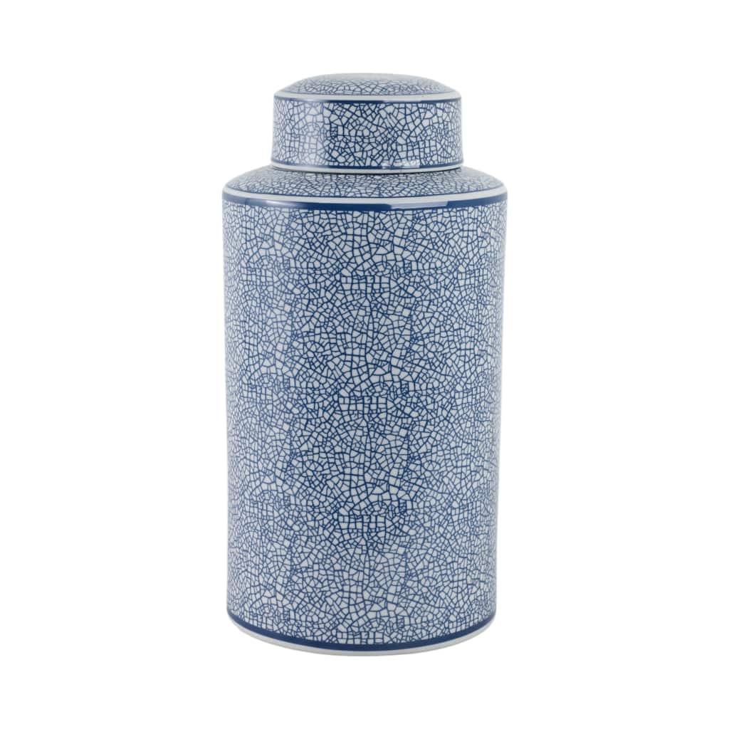 Elegant Stoneware Ceramic Jar with Lid - Traditional Glam Decorative Accent for Stylish Home Decor