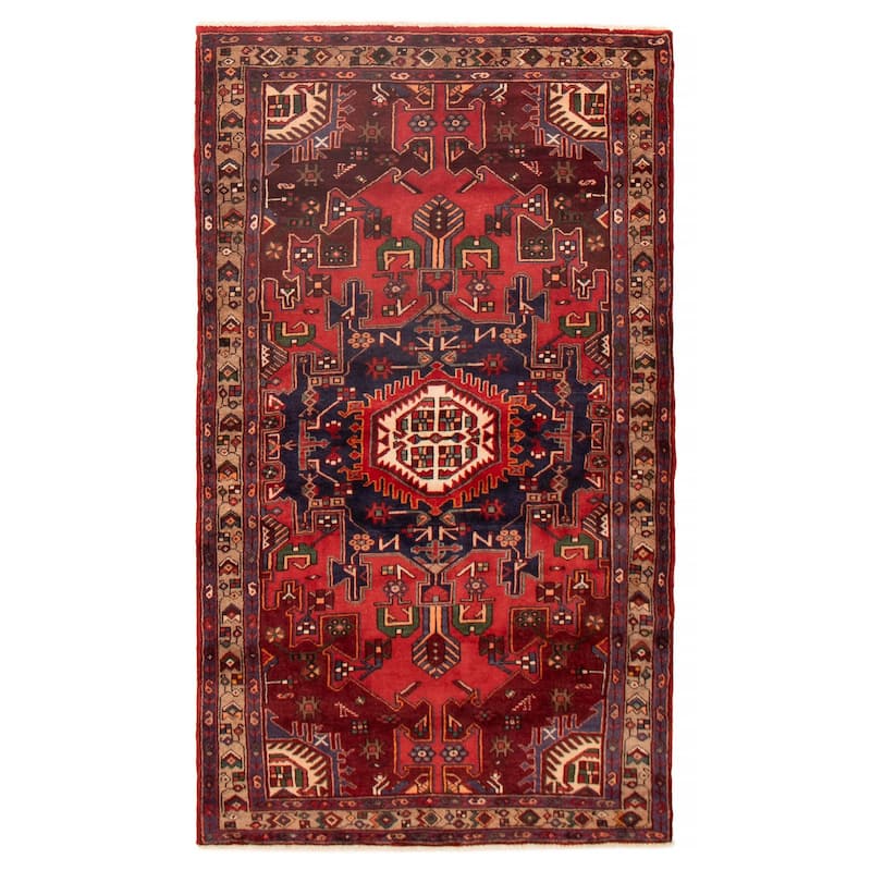 ECARPETGALLERY Hand-knotted Anadol Red Wool Rug - 4'6 x 8'0 - Red - 4'6 x 8'0