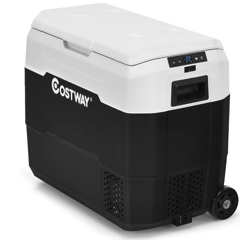 Costway 53 QT Portable Car Refrigerator Dual-Zone Car Cooler for RVs - See details