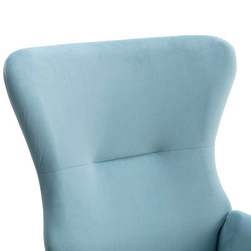Velvet Fabric Padded Seat Rocking Chair