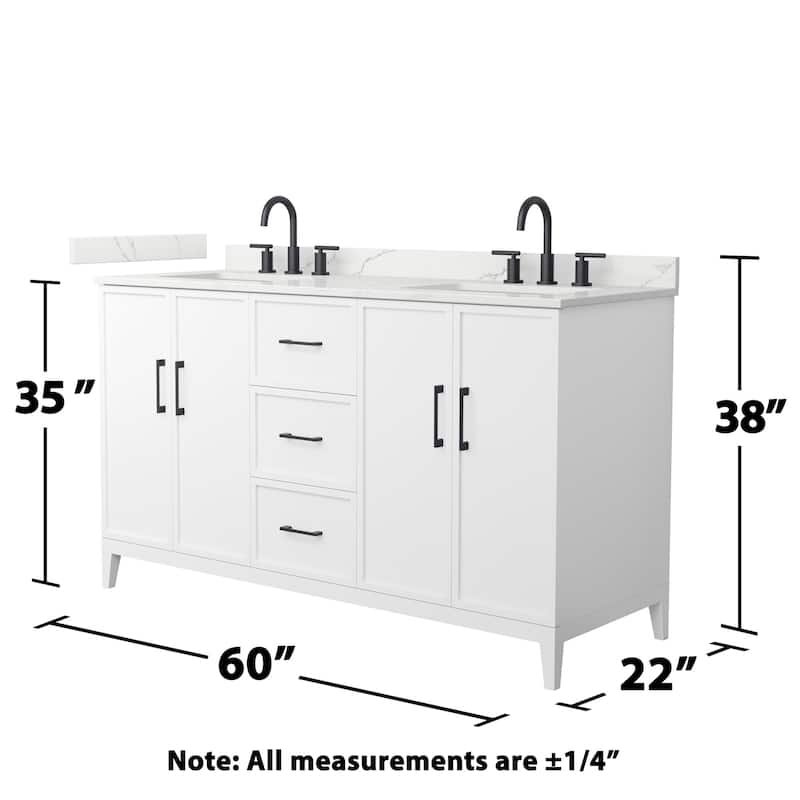 Wyndham Collection WCH717160D-QTZ-US3MXX Elan 60" Free Standing Double
