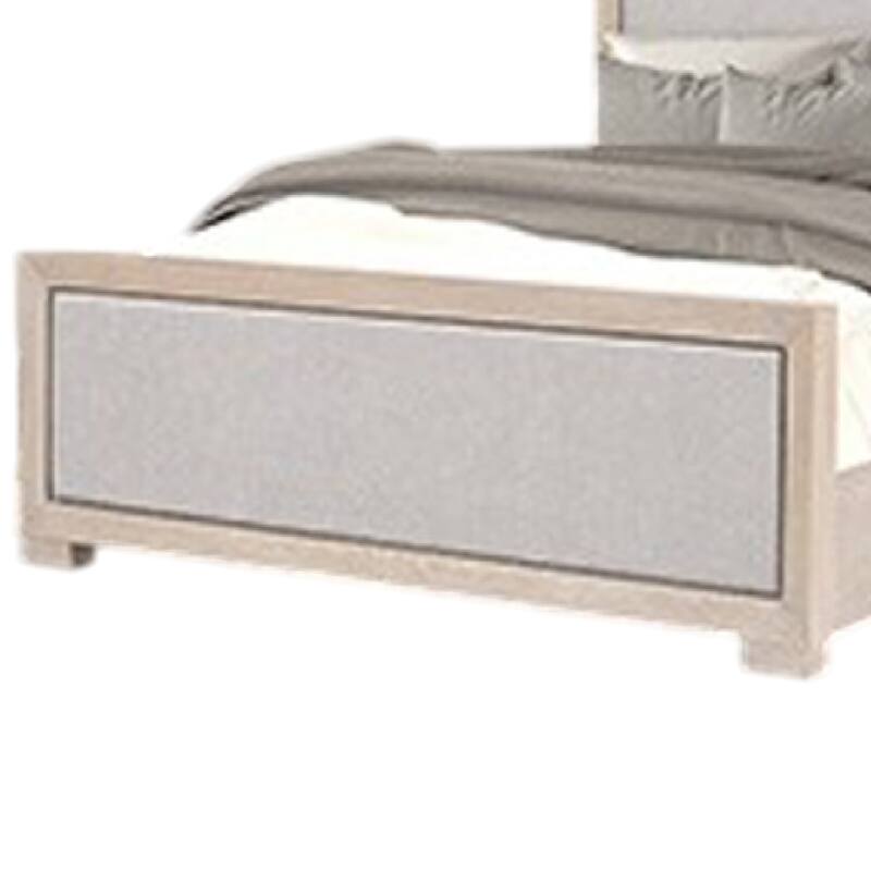 Kizie King Size Bed, Modern Upholstered Tawny Brown Gray Solid Wood