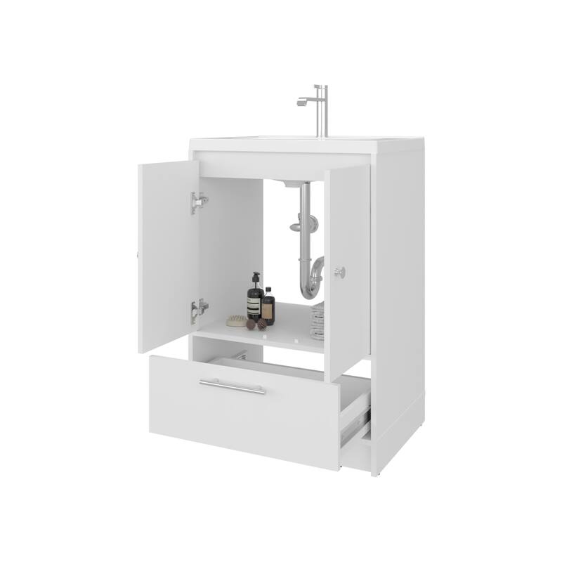 Sinclair Freestanding Bathroom Vanity with Sink, Two Doors and Bottom Drawer