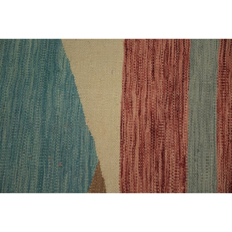 Hand Woven Oriental 100% Wool Carpet Southwestern Tribal Multi-Colored Kilim Area Rug - 6' 6'' X 4' 11''