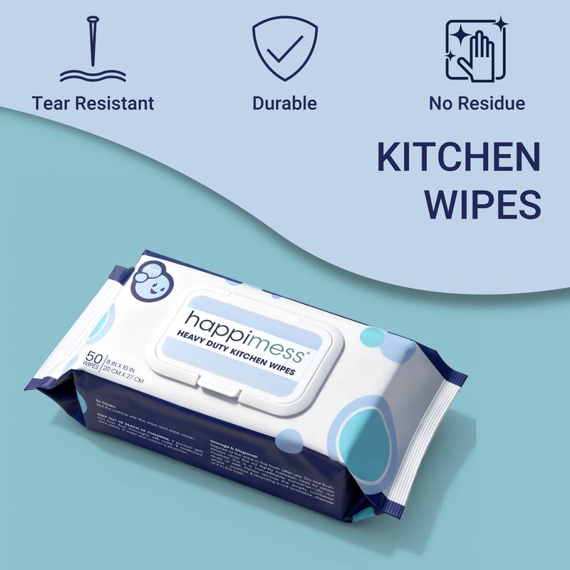 happimess, All-Purpose Thick Heavy Duty Kitchen Cleaning Wipes Bleach Free