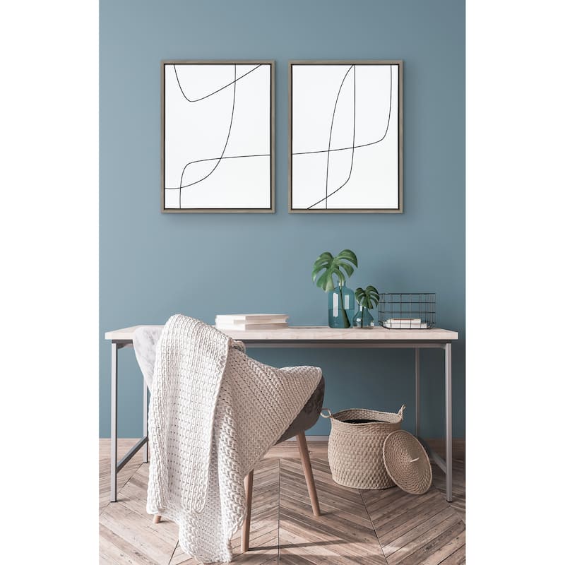 Kate and Laurel Sylvie Line Framed Canvas by The Creative Bunch Studio