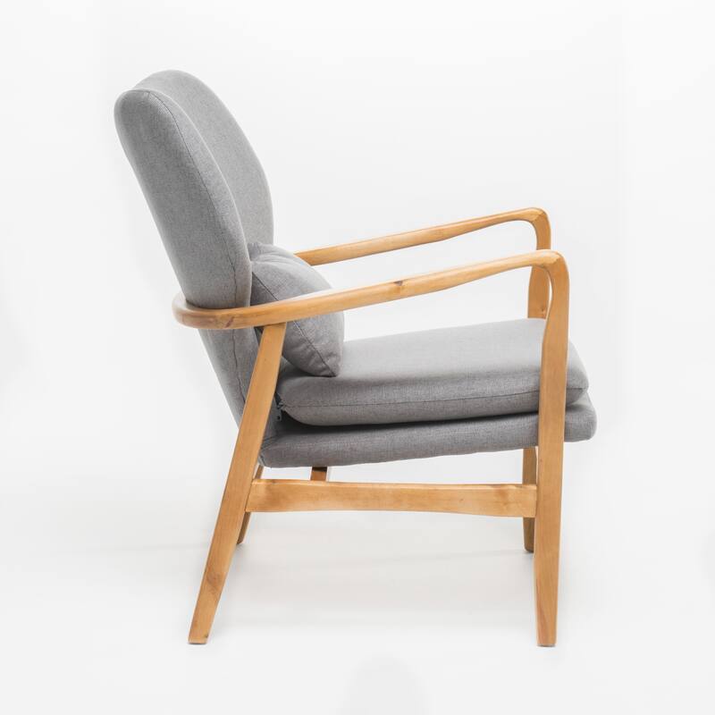 Modern 26.25" Upholstered Button Tufted Club Chair with Wood Legs for Living Room