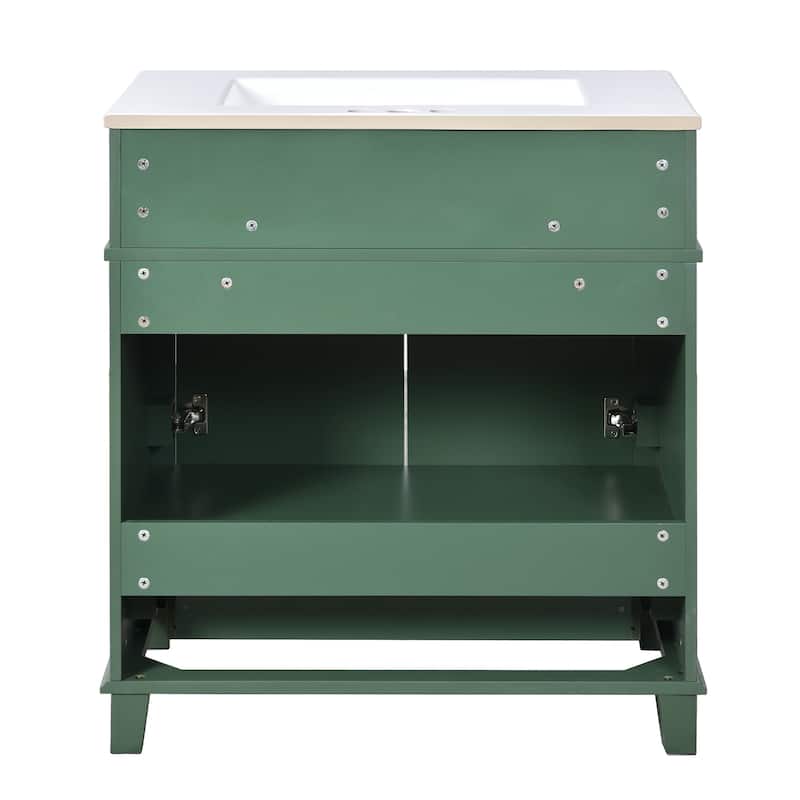 30" Freestanding Bathroom Vanity with Ceramic Sink