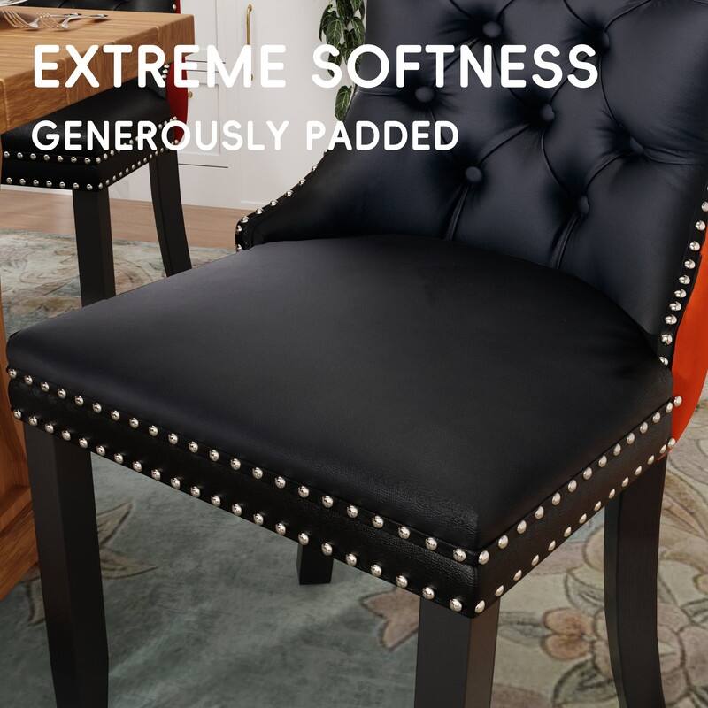 Tufted Naliheads Solid Wood Upholstered Dining Chairs (Set of 2)