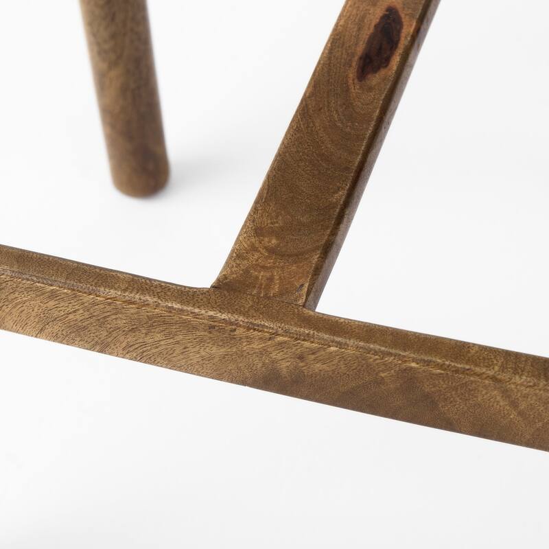 Eliza Leather Seat & Wood Frame Counter/Bar Stool