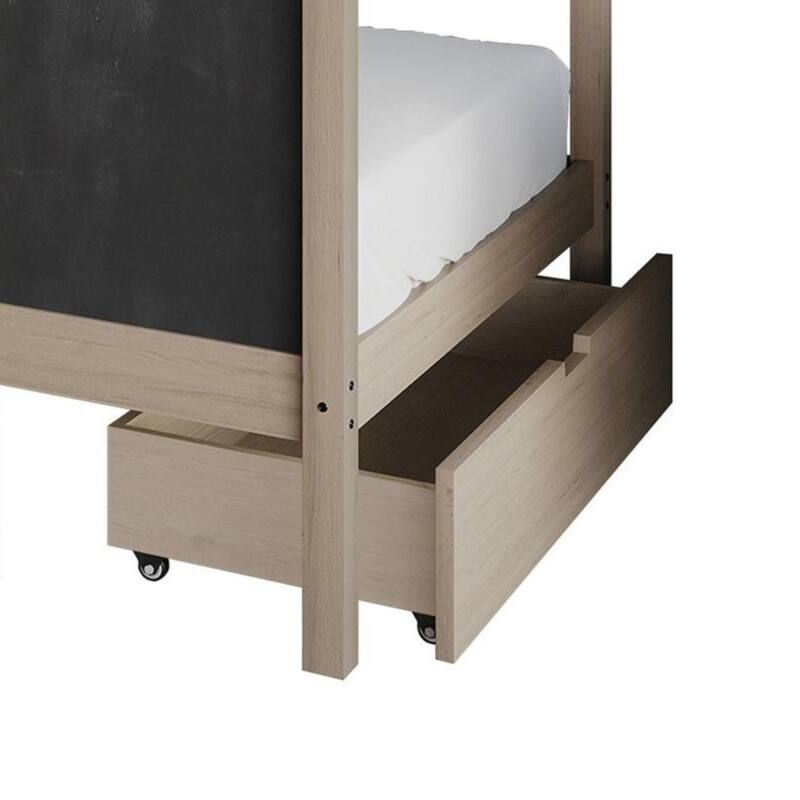 CraftPorch Mid-Century Wooden Canopy Bed