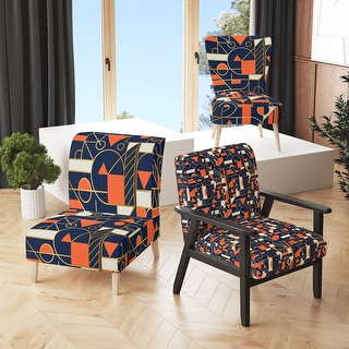 Orange and blue accent discount chair