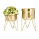 preview thumbnail 20 of 19, CosmoLiving by Cosmopolitan Metal Modern Planter (Set of 2) - S/2 7", 7"W