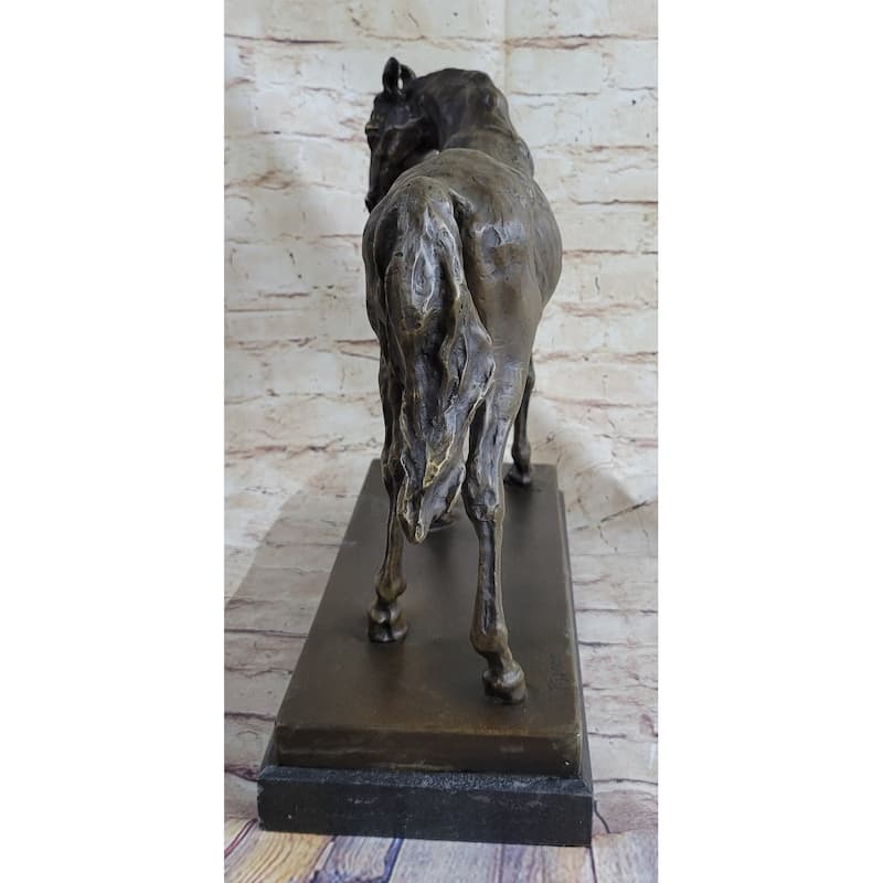 Large Arabian Horse Bronze Sculpture Statue By P.J Mene Hotcast Marble Figurine
